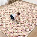 Baby Play Mat - 79" X 71",Premium Thicker Foam One-Piece Crawling Mat, Machine Washable, Extra Large Anti-Slip Activity Playmat for Babies, Toddlers & Infants (Lovely Bear)