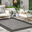 Nuloom Outdoor Performance Gris Grey/Black, 3'9" x 5'5", Solid, Soft and Cozy, High Traffic, Stain Resistant, Easy Clean, Durable Area Rug for Indoor/Outdoor Patio, Deck, Porch, Garden, Courtyard