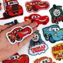 17 Pieces Sew On Iron on Patches, Embroidered Applique Patches Fabric Repair Patch Cute Cartoon Car Patches for Kids Adult Clothes Jeans Jackets Hats Shoes Backpacks