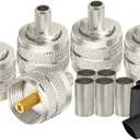 Yuslao PL 259 Coax Connectors PL259 Crimp Connector UHF Male Solder Coaxial Connectors for LMR240 RG8X RG59 RG62 Coaxial Cable etc. 5-Pack (type3)