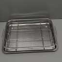 Air Fryer Basket for Oven, 15.7"x11.8"Extra Large Air Fryer Basket and Tray Stainless Steel Oven Air Fryer Pan Rack for Cooking Baking and Broiling，1Pack