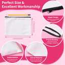 AMDAILY 50Pcs Sublimation Blank Canvas Makeup Bags, Bulk Blank DIY Heat Transfer Cosmetic Makeup Bags w/Black Zipper for Bridesmaid Makeup Bag Travel Toiletry Pouch Storage, Mother's Day Craft