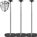 APXL Boat Cover Support Poles Support Systems, Height Adjustable 304 Stainless Steel Support Poles with Stable Full-Touchdown Iron Alloy Base for Jon Boat Pontoon Aluminum Boat Tarps Bimini Tops