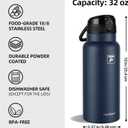 Fanhaw 32 Oz Insulated Stainless Steel Water Bottle with Chug Lid Wide Mouth, Leak-Proof, BPA-Free Ideal for Kids, Adults, Sports, Gym, and Outdoor Use (Navy Blue)