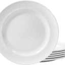 TP 11" Melamine Dinner Plates, 6-piece Plate Set Unbreakable Serving Dishes for Indoor and Outdoor, Service for 6, White