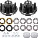 2 Sets Trailer Hub Kit 5 Bolt 4.5 for 2000 lbs Trailer Axles 1" & 1-1/16" Straight Spindle, Trailer Idler Hub Kit with L44643 L44649 Bearing Kit