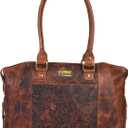 VALENCHI Genuine Leather Purse For Women - Real Leather Tote Bag For Women - Ladies Shoulder Bag For Work, Travel (Cognac Vintage)