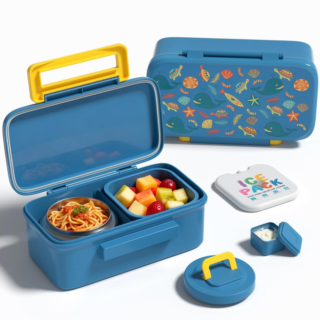 Bento Lunch Box for Kids With 8oz Food Thermo,BPA-Free for School