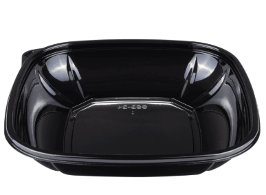 24 oz 7x7 RPER Square Bowl Base Black 300 count