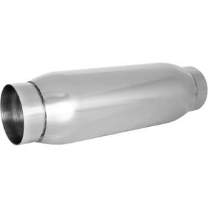 3" Universal Resonator, Straight Through Performance Muffler, 13" Overall Length, 304 Stainless Steel Welded On Resonator Muffler, Polished
