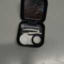 AHIER Portable Contact Lens Case Travel Kit Mirror +bottle + tweezers Container Holder (black)