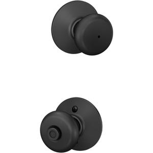Schlage F40 PLY 622 Plymouth Door Knob, Bed & Bath Privacy Lock, Matte Black