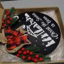 Whaline Christmas Wooden Hanging Sign Rustic Holy Night Front Door Sign Nativity Christ the Savior is Born Door Hanger with Bow for Home Indoor Outdoor Farmhouse Wall Window Decor