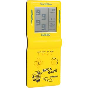 Retro Handheld Brick Game Console,Tank/Racing/Building Block Game,3.5-inch Large Screen,Built-in 23 Games (Yellow)