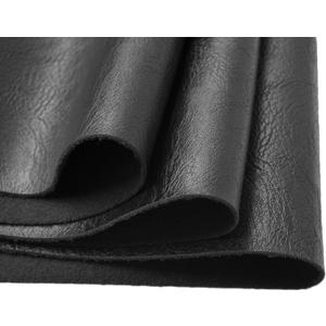 Wento Thick Faux Leather Fabric Soft Skin Grain PU Leather for Furniture Cover Reupholster Sofa Chairs Cushions Vinyl Upholstery (1 Yard, Black)