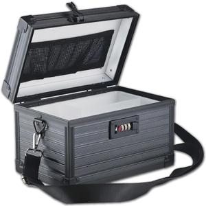 Combination Lock Box with Handle, Portable Multipurpose Locking Storage Case, Home Outdoor Security Lockbox, Organizer for Accessories Medicine Cosmetics Toys Tools (Stripe Black, Small)