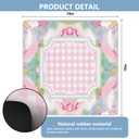 WHCHJ Pink Boho Floral Checkered Mahjong Mat 31.5 x31.5 , Abstract Watercolor Cottagecore Pastel Non-Slip Noise Reduction Mahjong Table Mat for American Mah Jong Poker Board Card Games Dominoes