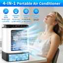 2026 New Portable Air Conditioners,4 Speeds evaporative cooler with Spray/Ice Cubes Mold/900ML Tank/7 LED/Ice Box,Silent Fan Windowless air conditioner,For Home,Office,and Travel miniair conditioner