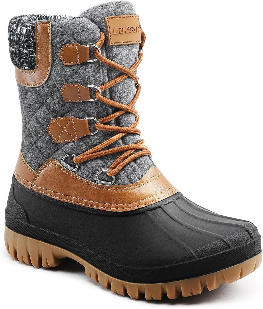 Women Winter Snow Boots | Waterproof Shell | Warm Duck Boots (9 Women's, Brown)