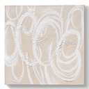 GeekMacro Square Hand-Painted Oil Painting Textured Wall Art - 24x24 Inch Nature Circles White Cream Modern Canvas Artwork for Living Room Bedroom Office Decor