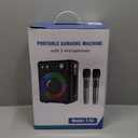 Karaoke Machine, Portable Bluetooth Karaoke Speaker with 2 Wireless Microphones, PA System for Adults Kids with LED Lights & Echo Adjustment, Supports TWS/TF/USB/AUX for Home Party (T03-2 MICS)