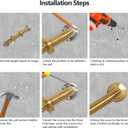 Shower Grab Bar, 2 Pack 16 Inch Gold Bathroom Safety Bar, 1.25" Diameter 304 Stainless Steel Grab Bars for Bathtubs and Showers, Handicap Shower Grab Bar for Seniors Elderly