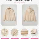 SHEWIN Women's Casual Hoodies Long Sleeve Solid Lightweight Pullover Tops Loose Sweatshirt with Pocket (Beige, XL)