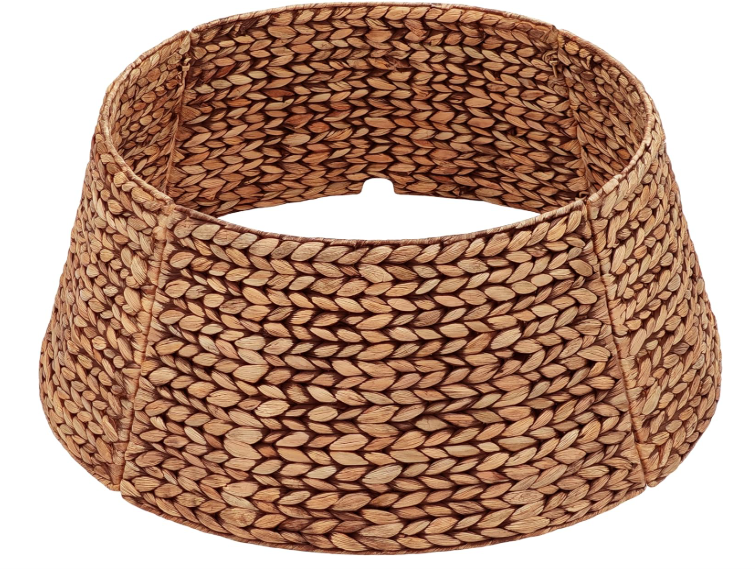 CENBOSS Rattan Christmas Tree Collar, Wicker Tree Skirt & Stand Base Cover (Brown Wash, 30 inch)