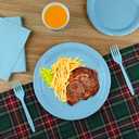 150Pcs Blue Paper Plates Set for 30 Guests - Disposable Plates with 9oz Cups, Dinner Napkins & Forks, Blue Party Supplies for Baby Shower, Birthday, Bridal Shower, Wedding, Gender Reveal