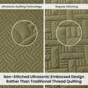 Love's cabin King Size Quilt Bedding Set Olive Green Bedspreads - Bed Summer Lightweight Bedspread Comforter - Wave Pattern Bedding Coverlet for All Season - 3 Pieces (1 Quilt, 2 Pillow Shams)