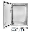 Electrical Junction Box 28x20x10, NEMA 4X IP66 Steel Enclosure Box | 1.5mm steel with lock and rustproof coating. Mounting plate included for indoor & outdoor electrical applications.