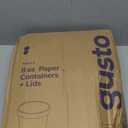 GUSTO 8 oz. Paper Food Containers With Vented Lids, To Go Hot Soup Bowls, Disposable Ice Cream Cups, Kraft - 50 Sets