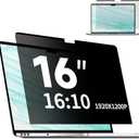 Magnetic Laptop Privacy Screen 16 Inch 16:10, Removable Matte Anti Glare Blue Light Filter - Computer Privacy Shield for 16" with 1920x1200 Resolution Laptop