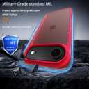 for iPhone 17 air Case Translucent Matte Phone Cover, [10 FT Military Grade Drop Protection] Slim Durable Shockproof Protective Bumper (Rose red, iPhone 17 air)