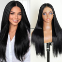AISI HAIR Straight Lace Front Wig Pre Plucked With Baby Hair 13x4 HD Glueless Synthetic Brown Wigs for Women 28inch Beginner Friendly