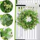 Green Eucalyptus Wreaths for Front Door,22 Inch Artificial Spring Summer Winter Wreath with Green Berries,Eucalyptus Leaves for Indoor Outdoor Wall Porch Festival Farmhouse Home Holiday Decor.