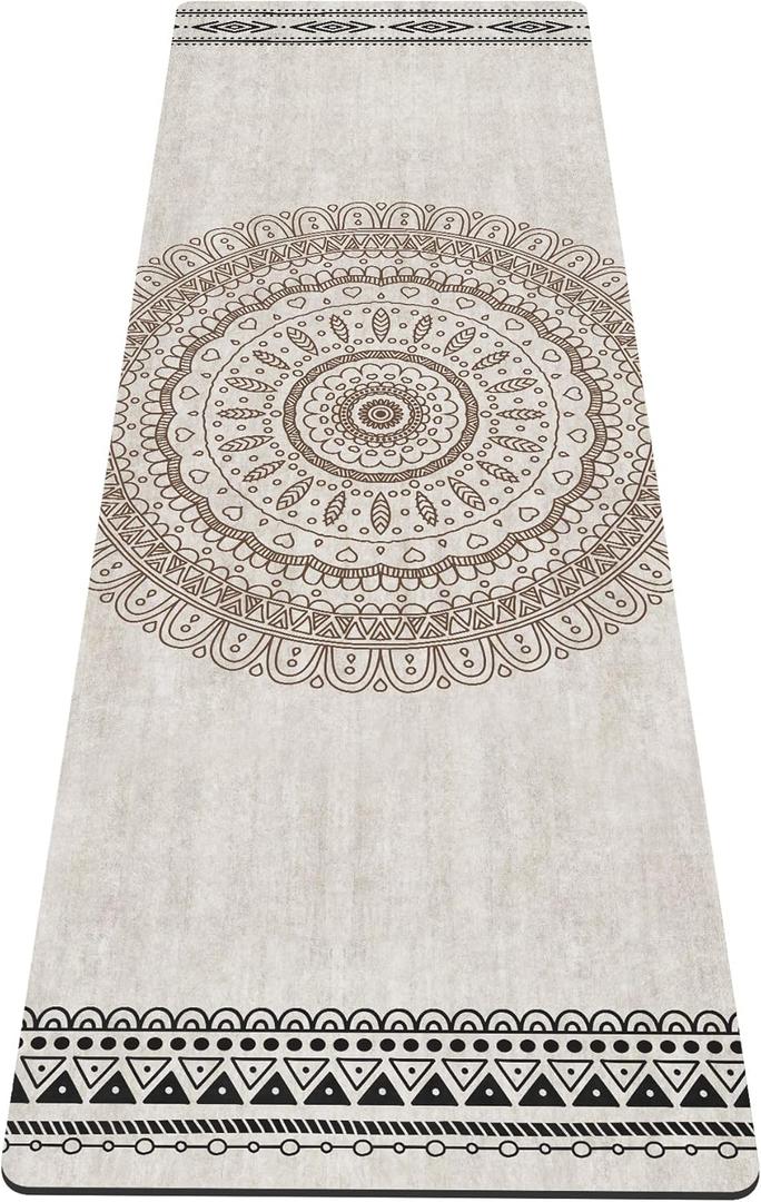 nuveti Yoga Mat Print Extra Thick TPE Non Slip Fitness Exercise Mat with Carrying Bag,72"x24" Extra Thick 6MM Exercise & Workout Mat for Yoga, Pilates Fitness and Floor Exercises (LHY)