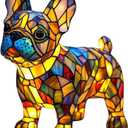 Cute Puppy Lamp, Dog Series Art Night Light, Stained Resin French Bulldog, Corgi, and Dachshund Lamp, Cute Pet Dogs LED Table Lamp with Warm Ambient Glow, Fun Gift for Dog Lovers (French Bulldog)