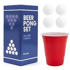 BayView Games Beer Pong Set – 24 Reusable Cups & 4 Durable Pong Balls | America’s #1 Party Game, Outdoor Events & Gifts for Friends & Family