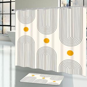 Shower Curtain Set Bathroom Shower Curtain Set with Shower Curtain and Non-Slip Rug Enduring Shower Curtain Waterproof for Bathroom