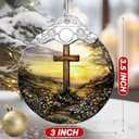 Cross Sunset Ornament  Christian Christmas Decor & Religious Christmas Ornament; Christian Home Decor (Holiday Present, Bauble Present, Christian Gifts, Religious Gifts, Gift Idea, Gift Exchange)
