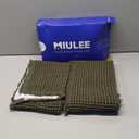 MIULEE Set of 2 Waffle Bathroom Rugs, Super Absorbent Non Slip Bath Rugs, Washable Bath Mats with Tassels, Ultra Soft Rubber Backed Shower Mats for Bathroom Floor, Tub, Green, 18x30 Inch