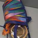 Wenqik 4 Pcs Boho Rattan Plant Stand Woven Wicker Round Riser Stand Indoor Rustic Farmhouse Natural Circle Plant Pedestal Round Accent Centerpiece for Home Kitchen Office Display, 2 Size