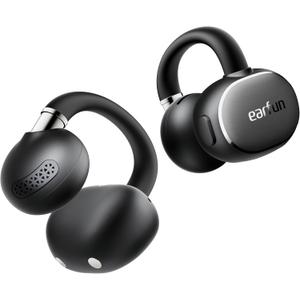 EarFun Clip 2 Open Ear Earbuds, Clip On Headphones, LDAC, Hi-Res Audio, 12mm Titanium Driver, 4 Mics AI Clear Call, AI Translation Earbuds, Secure Fit, 40H Playtime, Bluetooth 6.0 for Running, Workout, Black 
