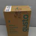 GUSTO [50 oz - 2 Pack] Plastic Carafe with Lid, Large Capacity Square Base - Clear Pitcher with Flip Top Lid, Easy-Pour Spout Juice Containers with Lids, Hand Wash Only - Perfect for Mimosa Bar