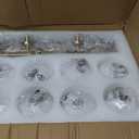 Glass Globe Sputnik Chandelier, 16-Light Mid Century Modern Light Fixture Over Table, Linear Chandeliers for Dining Room, Kitchen Island, Brass Gold and Milk White Bubble, 40 Inch, GC-02
