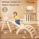 Norbee Pikler Triangle Set Foldable Wooden Toddler Climbing Toys Indoor, Playground Jungle Gym for Kids, Montessori Climbing Set for Toddlers, 6-piece set