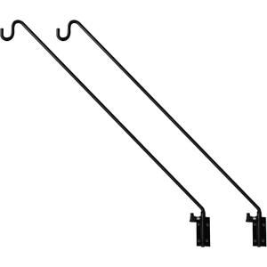 MIXXIDEA 2 Packs Heavy Duty Extended Reach Wall Mounted Deck Hook Wall Pole, Wall Bracket Direction and Length Adjustable Plant Bracket for Bird Feeders, Planters, Suet Baskets, Lanterns, Wind Chimes (43in Long Wall Mounted Hook-2 Packs)