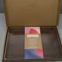 14.9''x10.2''x1.57'' Bamboo Wooden Tray with Handles, Rectangular Natural Solid Wood, Walnut Dark Brown Color Serving Tray.Suitable for Kitchen,Bedroom,Breakfast,Coffee,Decorative,Party Bars.