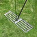 Professional Lawn Leveling Rake, 36x10inch Heavy Duty Lawn Lute & Lawn Leveller with Stainless Steel Pole, for Effortless Leveling on Garden, Golf Course, Farm, Backyard